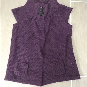 Kensie Purple Cap Sleeved Sweater Size Medium